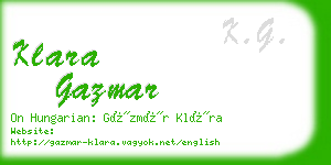 klara gazmar business card